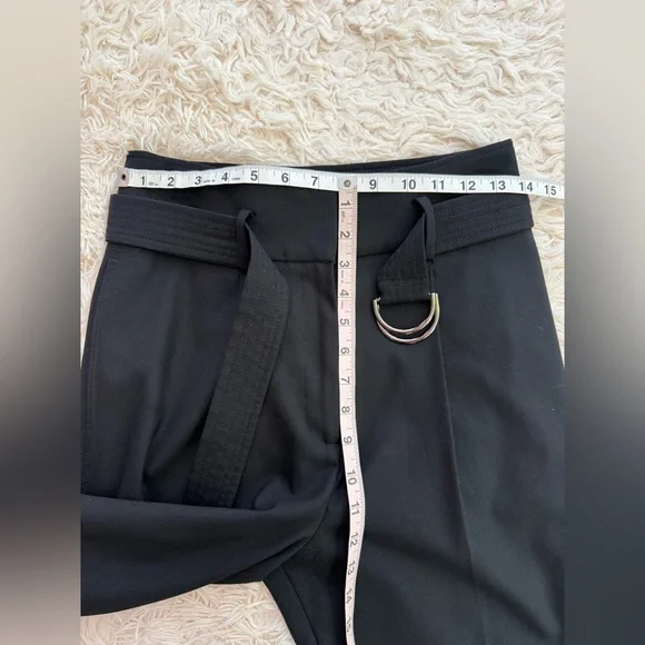 Reiss “Blythe” Wool-Blend Black Tapered Trousers Belt Women’s Size 4 carrier - Picture 6 of 10